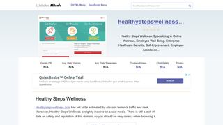 Healthystepswellness.com website. Healthy Steps Wellness.