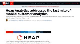 Heap Analytics addresses the last mile of mobile customer analytics ...