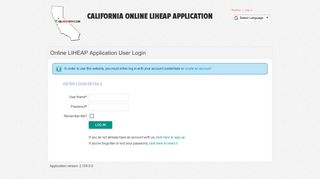 Log in - Calfornia Online LIHEAP Application