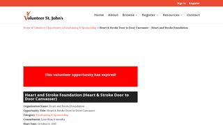 Heart & Stroke Door to Door Canvasser - Heart and Stroke Foundation ...