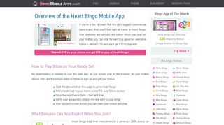 Heart Bingo Mobile App - Welcome Bonus Now Available