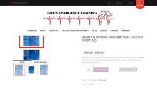Heart & Stroke Instructor – BLS or First Aid - Life's Emergency Training