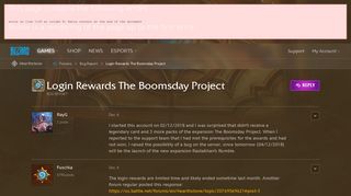 Login Rewards The Boomsday Project - Hearthstone Forums - Blizzard ...