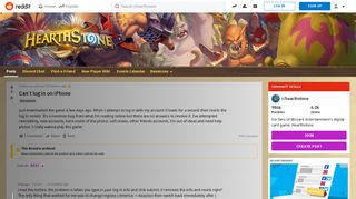 Can't log in on iPhone : hearthstone - Reddit