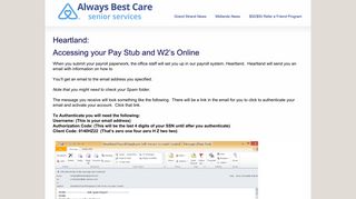 Setting up your account in Heartland: accessing your Pay Stub and ...