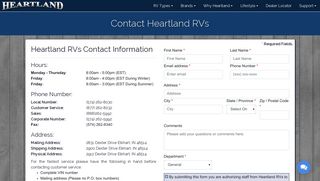 Contact Us | Heartland RVs