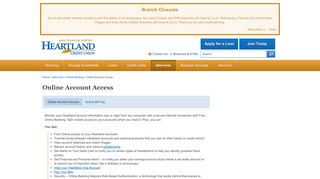 Online Account Access — Heartland CU