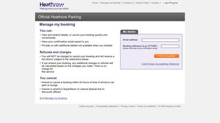 Manage my booking - Heathrow Airport official parking