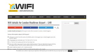 Wifi details for London Heathrow Airport - LHR - Your Airport Wifi Details