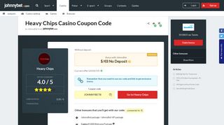 Heavy Chips Casino Coupon Code 2019 - $/€8 No Deposit Bonus - VIP