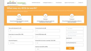 401k Calculator - Generations Investment Group