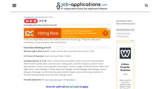 H-E-B Application, Jobs & Careers Online - Job-Applications.com