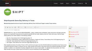 Shipt Expands Same-Day Delivery in Texas - Globe Newswire