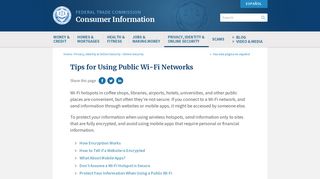 Tips for Using Public Wi-Fi Networks | Consumer Information