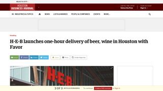 H-E-B launches one-hour delivery of beer, wine in Houston with Favor