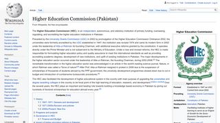 Higher Education Commission (Pakistan) - Wikipedia