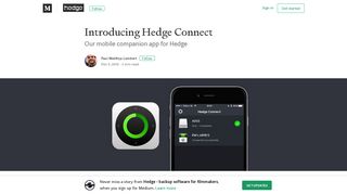 Introducing Hedge Connect – Hedge - backup software for filmmakers