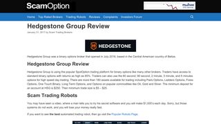 Scam Trading Brokers - Hedgestone Group Review