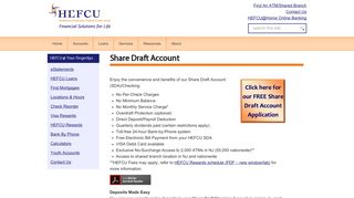 Share Draft Account :: Healthcare Employees Federal Credit Union