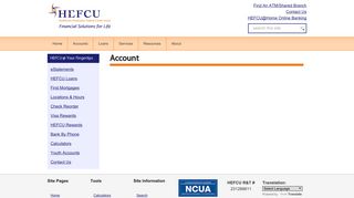 Account :: Healthcare Employees Federal Credit Union