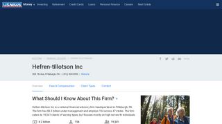 Hefren-tillotson Inc in Pittsburgh, PA | US News Financial Advisors