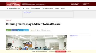 For Florida Governor: Running mates may add heft to health care ...