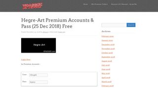 Hegre-Art Premium Accounts & Pass (25 Dec 2018) Free - xpassgf