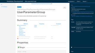 UserParameterGroup - Heidelpay Development : php-payment-api