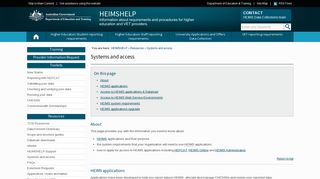Systems and access | HEIMSHELP