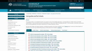User guides and fact sheets | HEIMSHELP