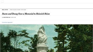 Sturm und Drang Over a Memorial to Heinrich Heine - The New York ...
