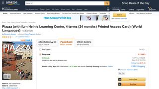 Amazon.com: Piazza (with iLrn Heinle Learning Center, 4 terms (24 ...