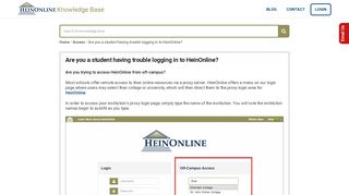 Are you a student having trouble logging in to HeinOnline ...