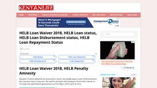HELB Loan Status, HELB Loan Waiver 2018, HELB Penalty Amnesty