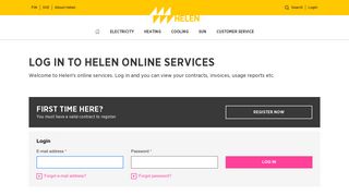 Log in to Helen online services | Helen