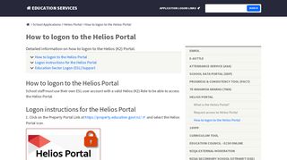 How to logon to the Helios Portal | Education Services