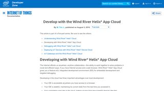 Develop with the Wind River Helix* App Cloud | Intel® Software