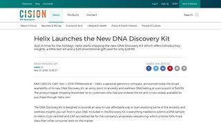 Helix Launches the New DNA Discovery Kit - PR Newswire