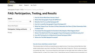 Participation, Testing, and Results - National Geographic Genographic ...