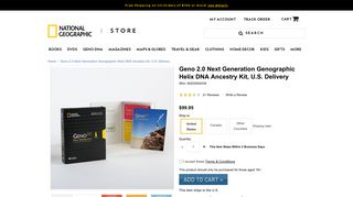 Geno 2.0 Next Generation Genographic Helix DNA Ancestry Kit, US Deli