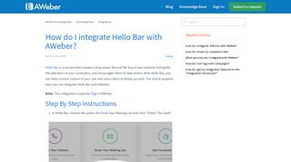 How do I integrate Hello Bar with AWeber? – AWeber Knowledge Base