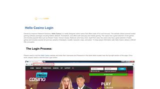 Hello Casino Login | casinologin