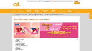 Hello 3G Prepaid SIM Card Philippines Connect - csl