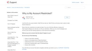 Why is My Account Restricted? – Hello Pal