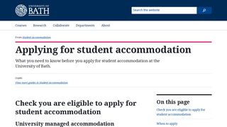 Applying for student accommodation