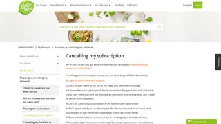 Cancelling my subscription – HelloFresh AU