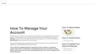 How to Manage Your Account | HelloFresh