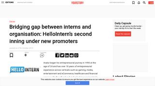 Bridging gap between interns and organization: HelloIntern's second ...
