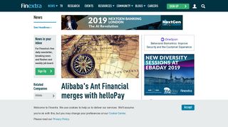 Alibaba's Ant Financial merges with helloPay Group - Finextra Research
