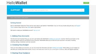 HelloWallet Support | Getting Started